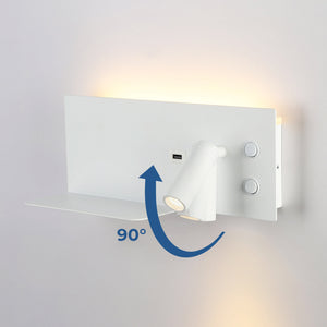 Aplique de pared para lectura con puerto USB "Kerta" - Iluminación doble - 3W+7W - Barcelona Led-Decoración