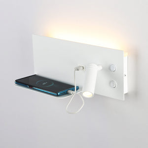 Aplique de pared para lectura con puerto USB "Kerta" - Iluminación doble - 3W+7W - Barcelona Led-Decoración