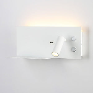 Aplique de pared para lectura con puerto USB "Kerta" - Iluminación doble - 3W+7W - Barcelona Led-Decoración