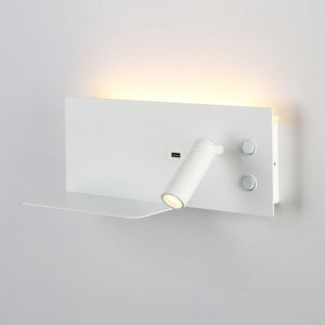 Aplique de pared para lectura con puerto USB "Kerta" - Iluminación doble - 3W+7W, lado derecho (16)
