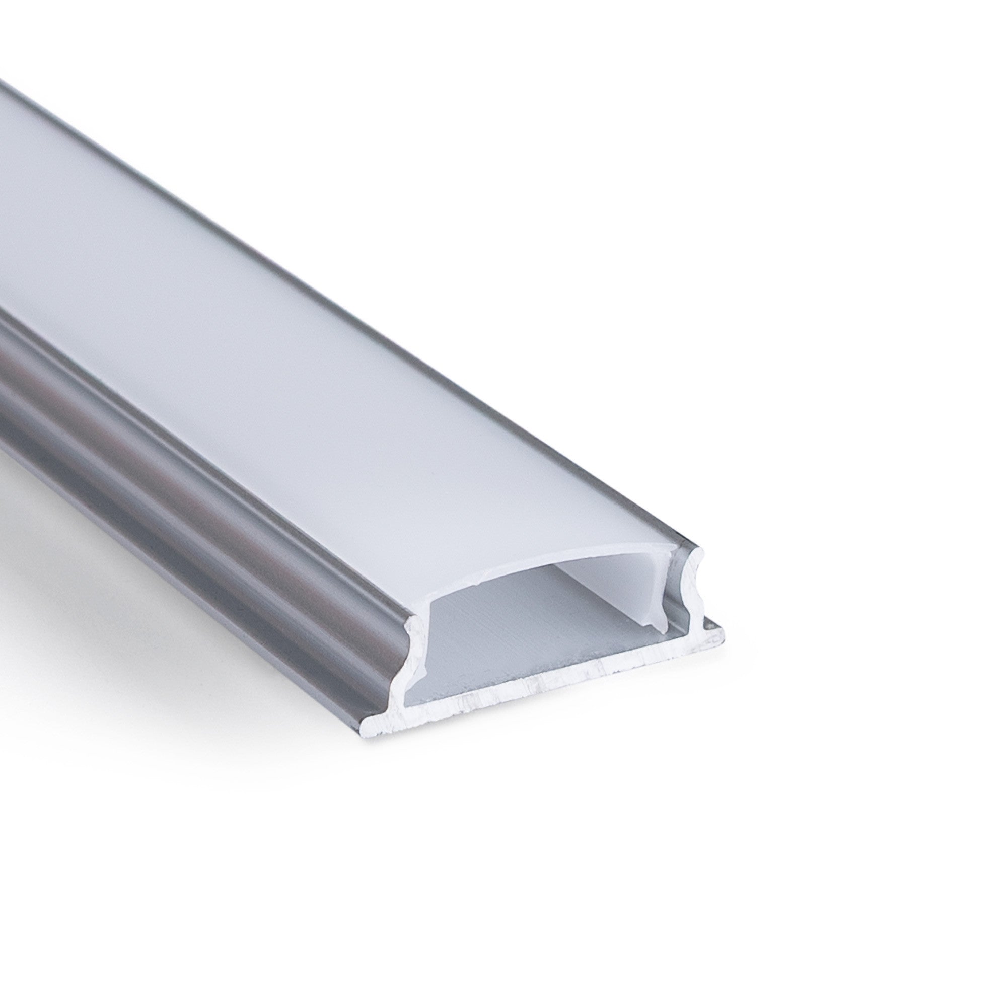 Perfil tira LED de superficie con difusor - Kit completo - 18x5mm - Tira LED ≤12mm - 2 metros