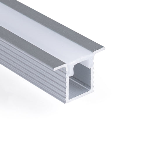 Profilo da incasso per striscia LED con diffusore - Kit completo - 9x7mm - Striscia LED ≤5mm - 2 metri