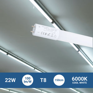 Tubo LED T8 con sensor de movimiento microondas 30-100% - 22W - 150 cm - 6000K (12)