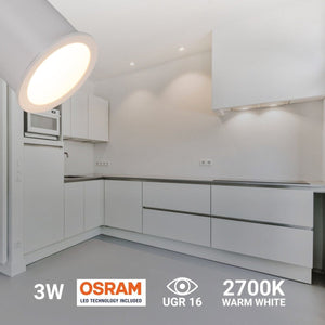 Downlight LED Mini 3W - Chip OSRAM - Bajo UGR - Ø 22mm - Barcelona Led-