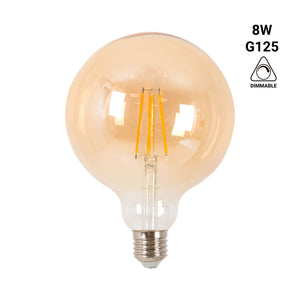Bombilla LED Vintage Globo Filamento - E27 G125 - 6W - Regulable