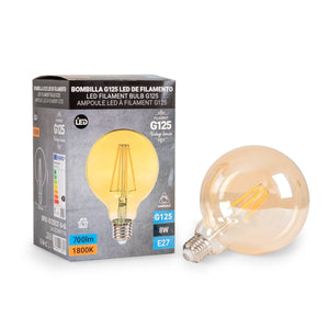 Bombilla LED Vintage Globo Filamento - E27 G125 - 6W - Regulable - Barcelona Led-