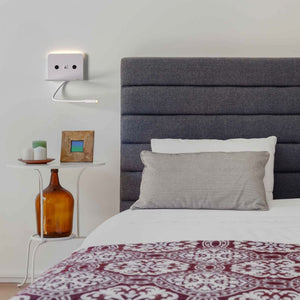 Aplique de pared para lectura "SLANGE 2" - 3W + 6W - Puerto USB + USB-C (1)