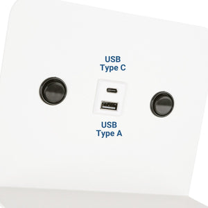 Aplique de pared para lectura "SLANGE 2" - 3W + 6W - Puerto USB + USB-C (5)