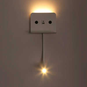 Aplique de pared para lectura "SLANGE 2" - 3W + 6W - Puerto USB + USB-C (11)