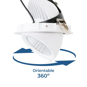 Downlight LED basculante empotrable - Chip especial para comercios - 40W - Barcelona Led-