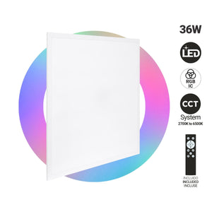 Plafón de techo LED Backlight - 60x60cm - 36W - CCT + RGB IC - Con mando a distancia - Barcelona Led-