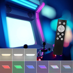 Plafón de techo LED Backlight - 60x60cm - 36W - CCT + RGB IC - Con mando a distancia (12)