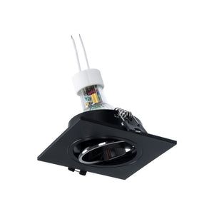 KIT Aro downlight cuadrado 93x93mm (gris/negro) + Bombilla GU10 6W + Portalámparas (22)