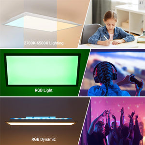 Plafón de techo LED Backlight - 60x30cm - 22W - CCT + 2RGB - Retroiluminado (24)