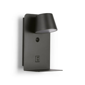 Aplique de pared para lectura "BASKOP" - Puerto USB + USB-C - 6W - Barcelona Led-Decoración