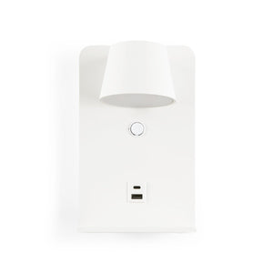 Aplique de pared para lectura "BASKOP" - Puerto USB + USB-C - 6W - Barcelona Led-Decoración