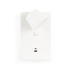 Aplique de pared para lectura "BASKOP" - Puerto USB + USB-C - 6W - Barcelona Led-Decoración