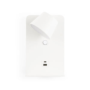Aplique de pared para lectura "BASKOP" - Puerto USB + USB-C - 6W - Barcelona Led-Decoración