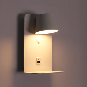 Aplique de pared para lectura "BASKOP" - Puerto USB + USB-C - 6W - Barcelona Led-Decoración