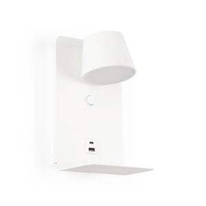 Aplique de pared para lectura "BASKOP" - Puerto USB + USB-C - 6W - Barcelona Led-Decoración