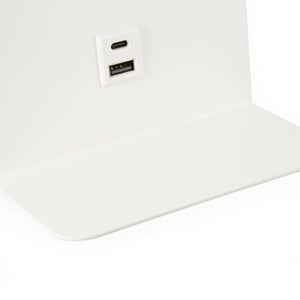 Aplique de pared para lectura "BASKOP" - Puerto USB + USB-C - 6W - Barcelona Led-Decoración
