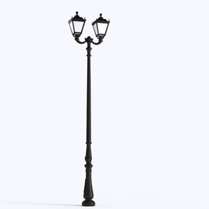Poste de luz exterior doble Farola "TOBIA" Fumagalli - CCT - 2 x 30W - 8 opciones - E27 - Barcelona Led-