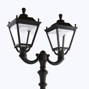 Poste de luz exterior doble Farola "TOBIA" Fumagalli - CCT - 2 x 30W - 8 opciones - E27 - Barcelona Led-