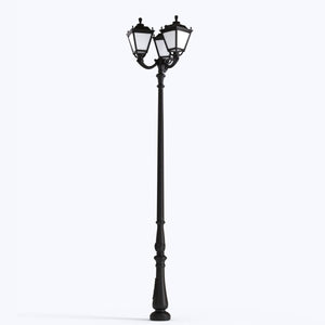 Poste de luz exterior Triple Farola "TOBIA" Fumagalli - CCT - 3 x 30W - 8 opciones - E27 - Barcelona Led-