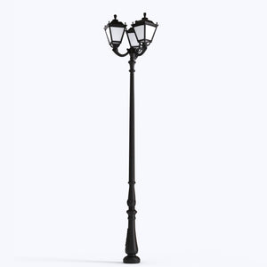 Poste de luz exterior Triple Farola "TOBIA" Fumagalli - CCT - 3 x 30W - 8 opciones - E27