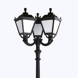 Poste de luz exterior Triple Farola "TOBIA" Fumagalli - CCT - 3 x 30W - 8 opciones - E27 (3)