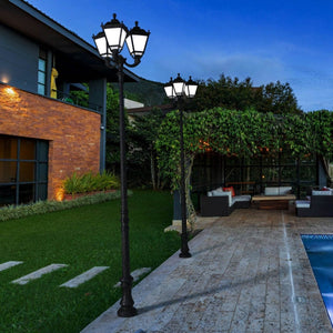 Poste de luz exterior Triple Farola "TOBIA" Fumagalli - CCT - 3 x 30W - 8 opciones - E27 - Barcelona Led-