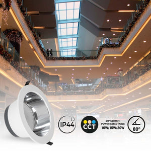 Downlight LED IP44 potencia ajustable 10W/15W/20W - CCT - 100lm/W - Corte Ø 150mm - Barcelona Led-