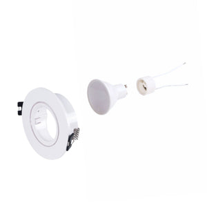 KIT x 10 - Aro downlight basculante + Bombilla GU10 5W + Casquillo GU10 - Barcelona Led-