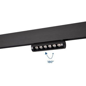 Foco lineal orientable para carril magnético 48V- 6W - Chip OSRAM - UGR18 - CRI90 - Barcelona Led-
