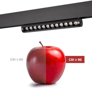Foco lineal orientable para carril magnético 48V- 12W - Chip OSRAM - UGR18 - CRI90 - Barcelona Led-