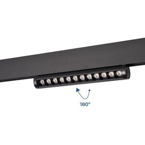 Foco lineal orientable para carril magnético 48V- 12W - Chip OSRAM - UGR18 - CRI90 - Barcelona Led-