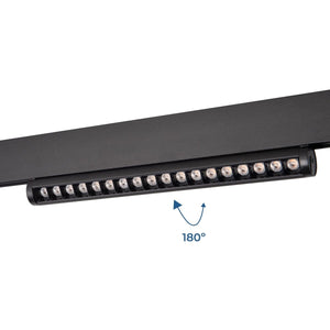 Foco lineal orientable para carril magnético 48V - 18W - Chip OSRAM - UGR18 - CRI90 - Barcelona Led-