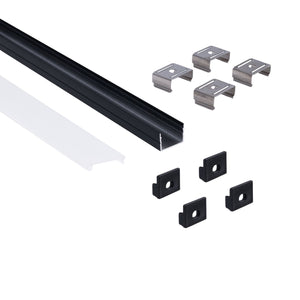 Perfil de aluminio para tira LED con difusor - Superficie - Kit completo - 18 x13mm - Tira LED ≤ 15 mm - 2 metros (39)
