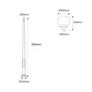 Poste de luz exterior "GLOBE 400 MODERN" Fumagalli - 4 opciones - E27 (5)