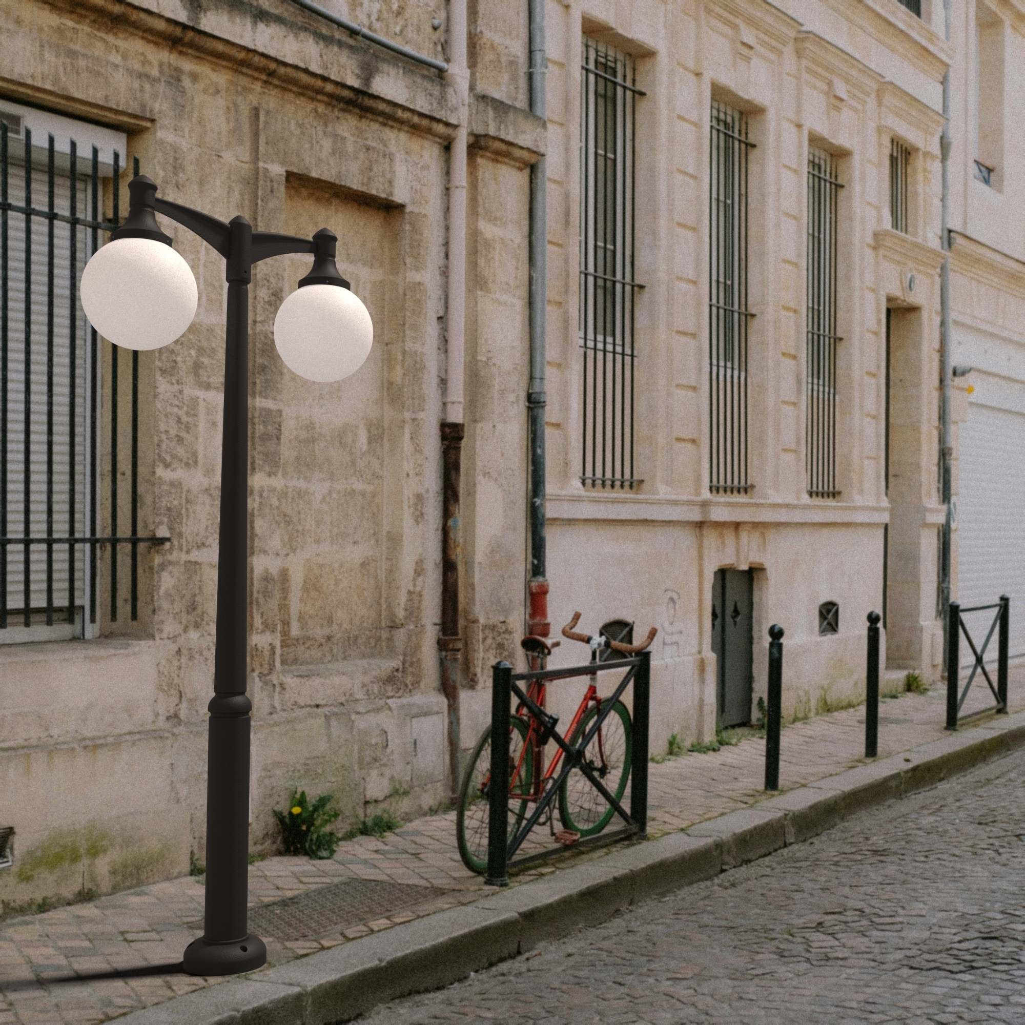 Poste Exterior de Dos Luces "GLOBE 400 MODERN" Fumagalli - 4 opciones - E27 (1)