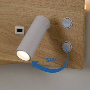 Aplique de pared para lectura con puerto USB "Kerta" - Iluminación doble - 3W+7W (52)