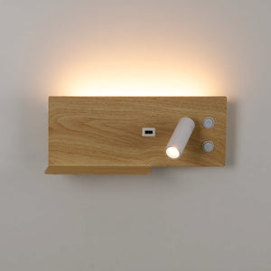 Aplique de pared para lectura con puerto USB "Kerta" - Iluminación doble - 3W+7W, lado derecho (33)