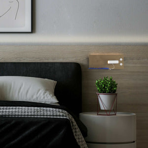 Aplique de pared para lectura con puerto USB "Kerta" - Iluminación doble - 3W+7W - Barcelona Led-Decoración