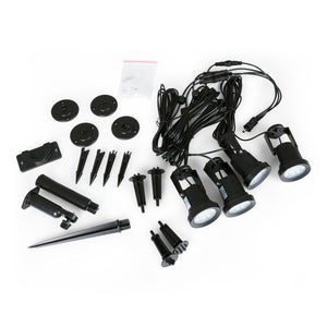 Kit x 4 focos solares exterior con panel solar - 5W - IP66 - 3000K - Barcelona Led-