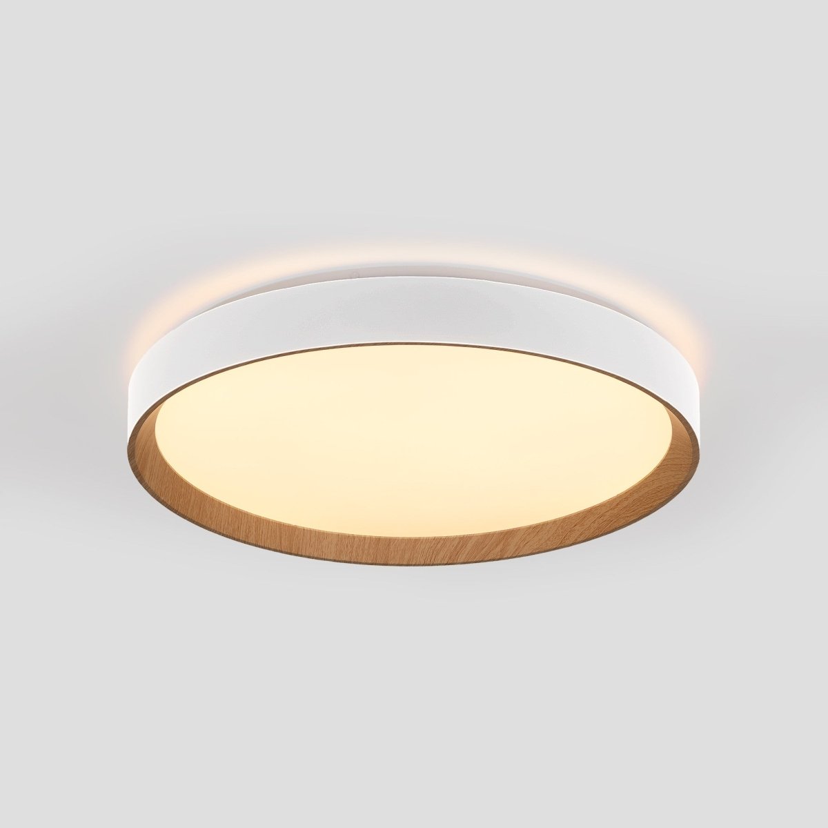 Lámpara de techo LED CCT tipo plafón - 36W - Efecto madera - Ø50cm - Barcelona Led-