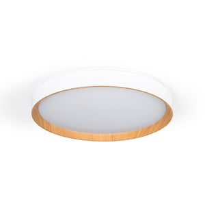 Lámpara de techo LED CCT tipo plafón - 36W - Efecto madera - Ø50cm - Barcelona Led-