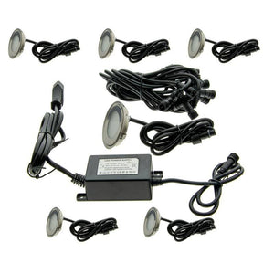 Kit 6 focos LED empotrables en suelo Ø58x9mm 0,5W 12V-DC IP67 - Barcelona Led-