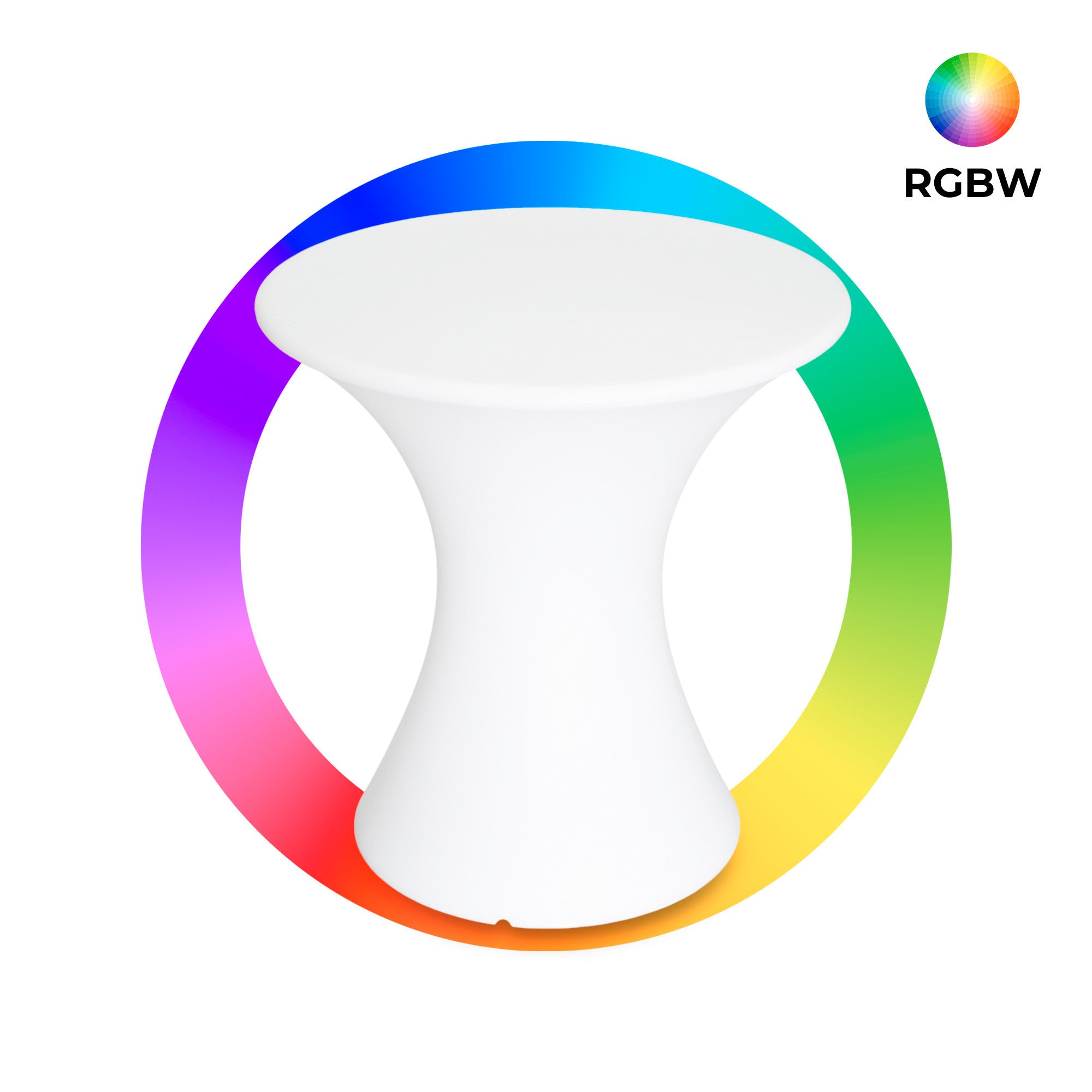 Mesa luminosa LED RGBW - 58 x Ø60 cm - 12W - Recargable