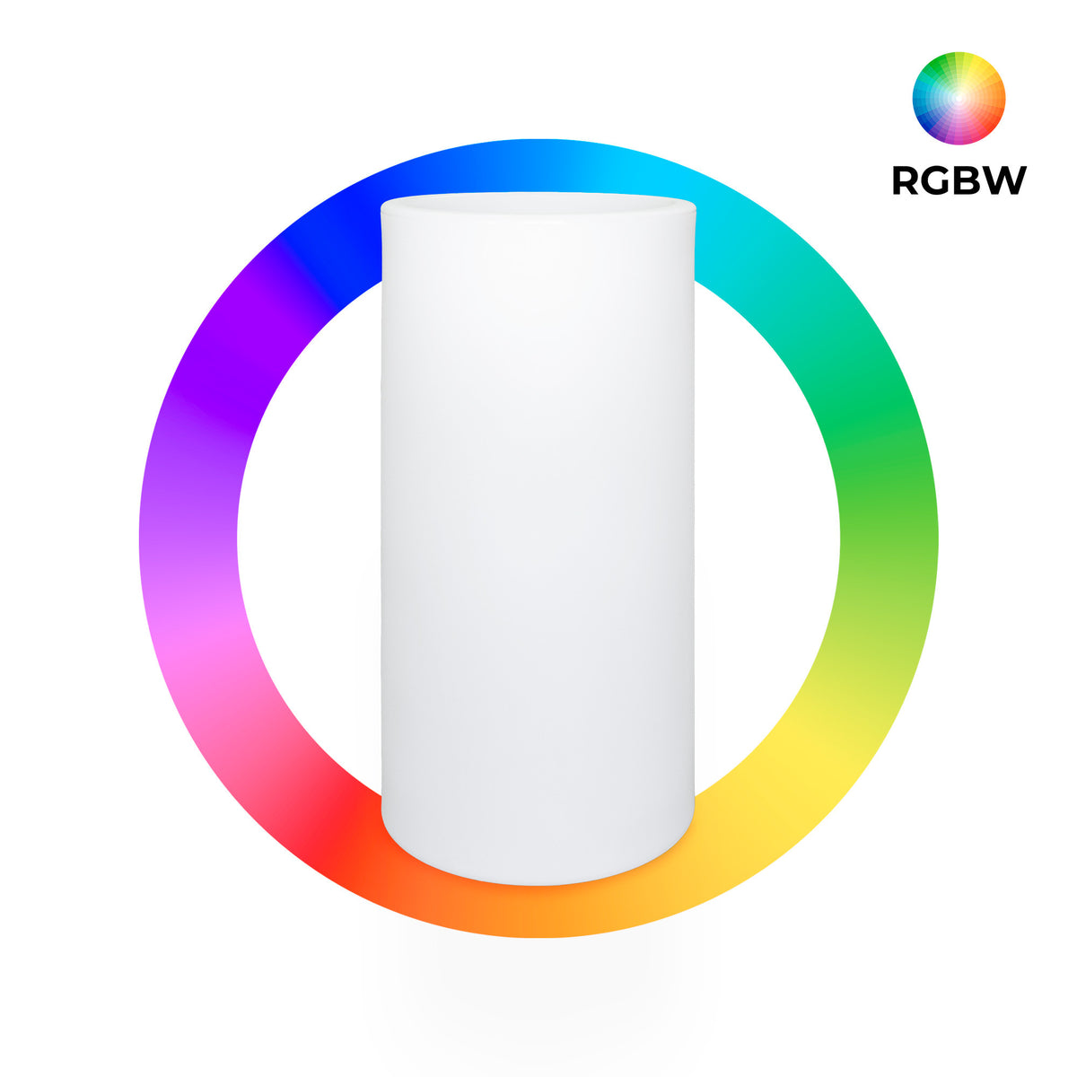 Macetero cilíndrico LED RGBW - 5W - 80 x Ø 40cm - Recargable (1)