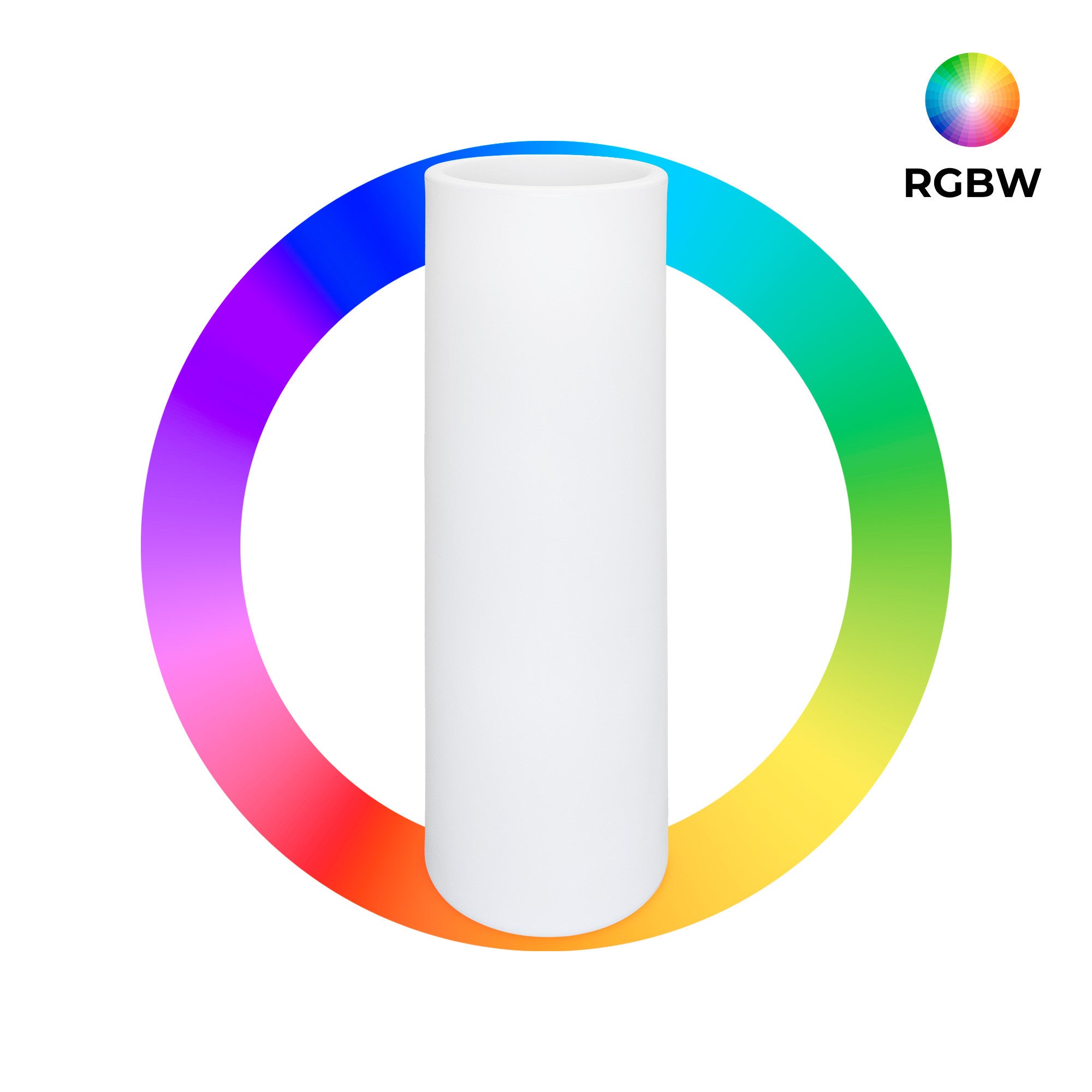Macetero cilíndrico LED RGBW - 7W - 115 x Ø 40cm - Recargable (1)